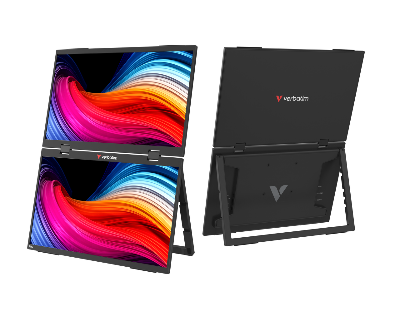 Verbatim Taşınabilir Çiftli Monitör  Dokunmatik  15,6'' FHD 1080P Usb-C Plastik Kasa-(32403)