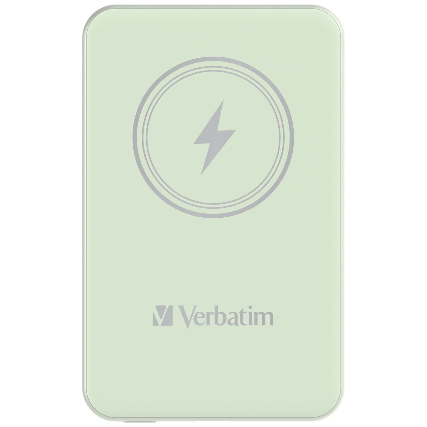 Verbatim 5000 Mah Manyetik Kablosuz (Magsafe) 15W Powerbank 20W PD Yeşil Renk Kablo Dahil-(32241)