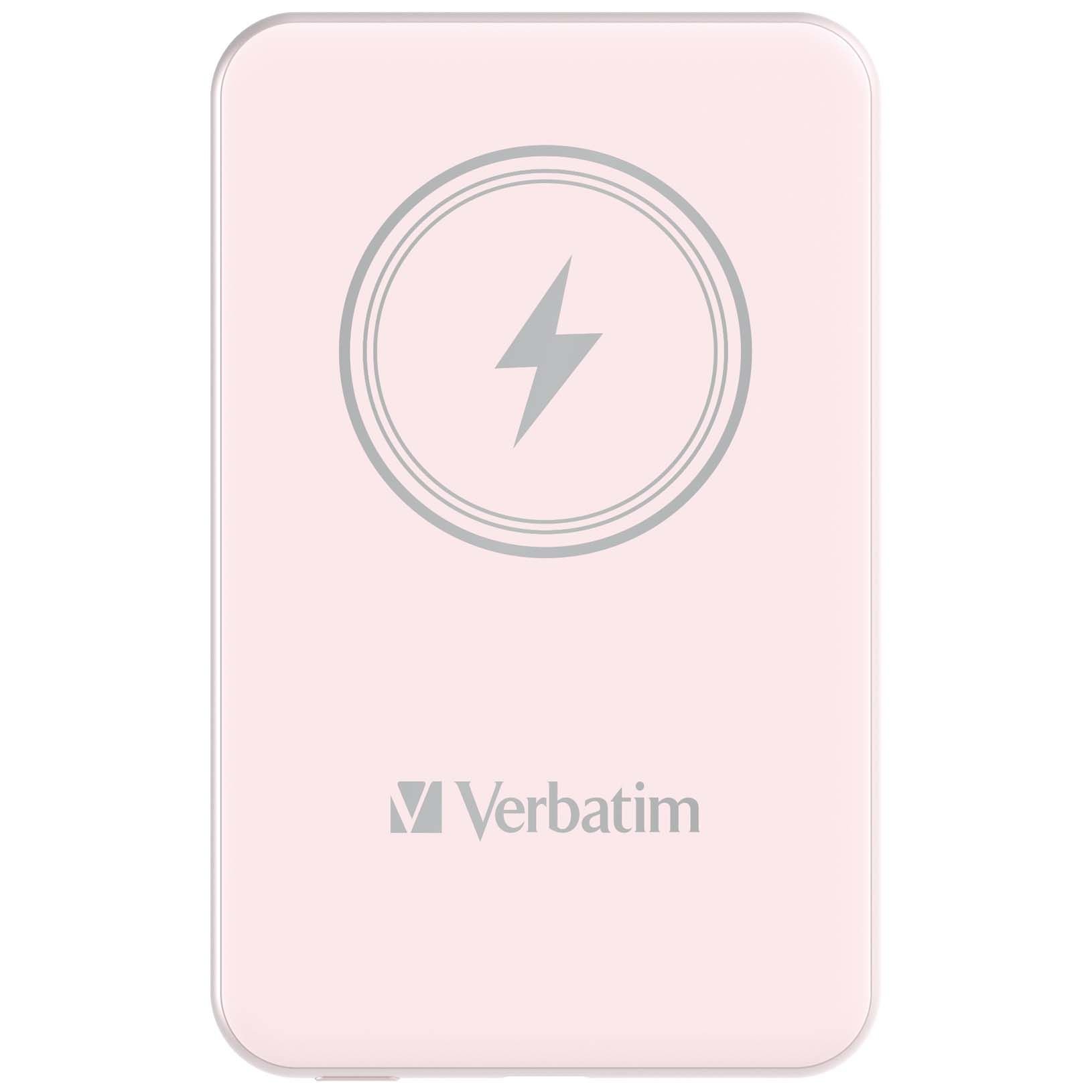 Verbatim 5000 Mah Manyetik Kablosuz (Magsafe) 15W Powerbank 20W PD Pembe Renk Kablo Dahil-(32243)