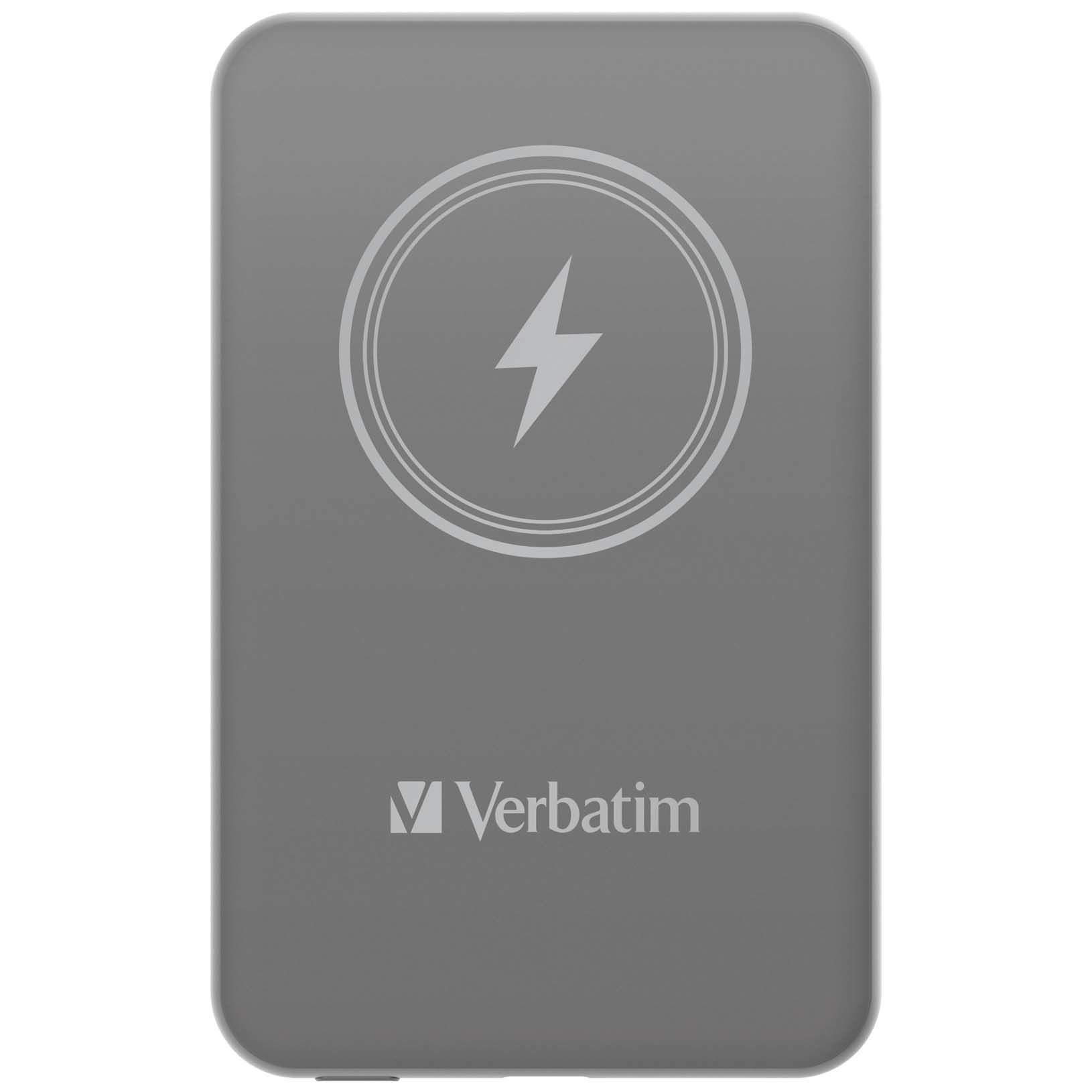 Verbatim 5000 Mah Manyetik Kablosuz (Magsafe) 15W Powerbank 20W PD Gri Renk Kablo Dahil-(32244)
