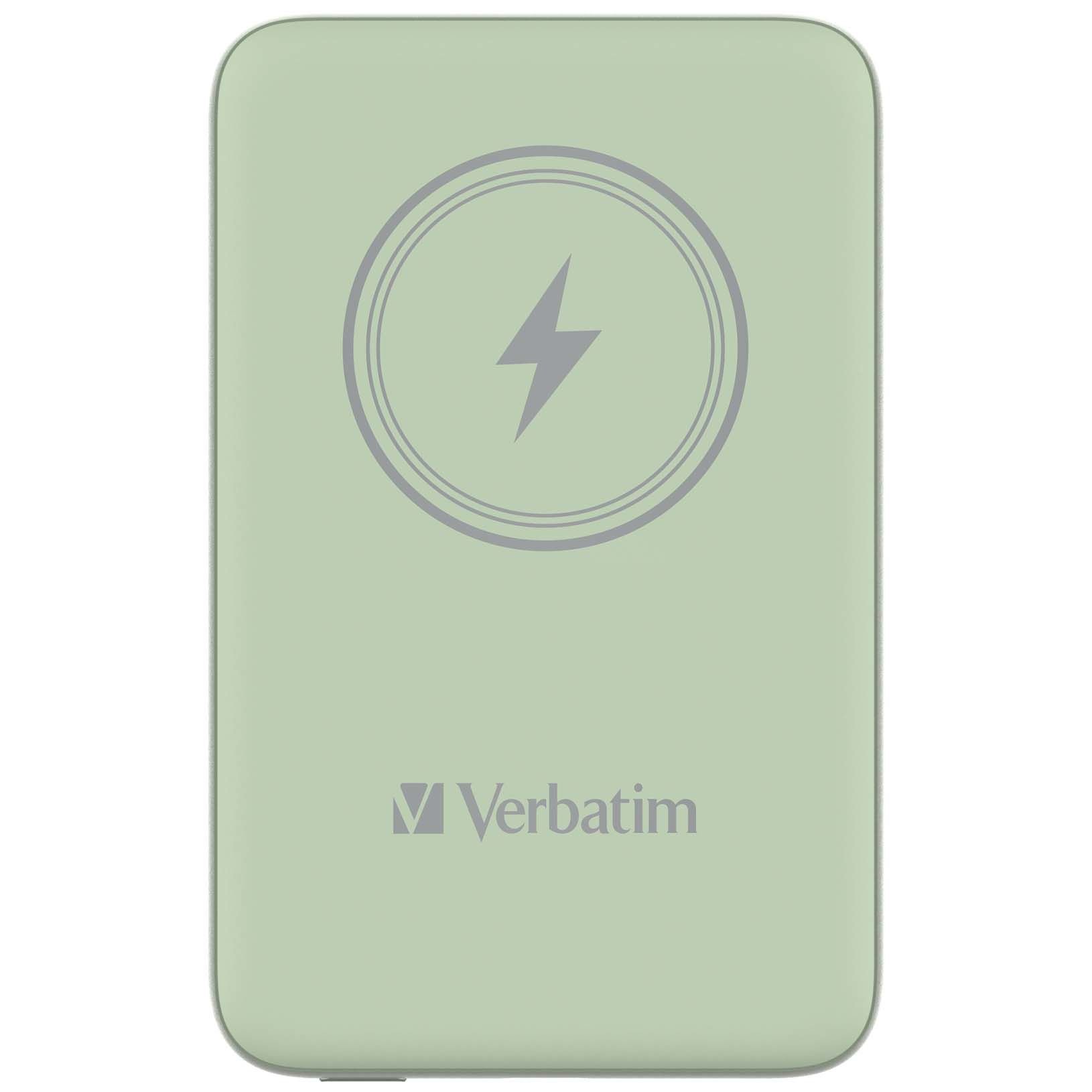 Verbatim 10000 Mah Manyetik Kablosuz (Magsafe) 15W Powerbank 20 W PD Yeşil Renk Kablo Dahil-(32246)