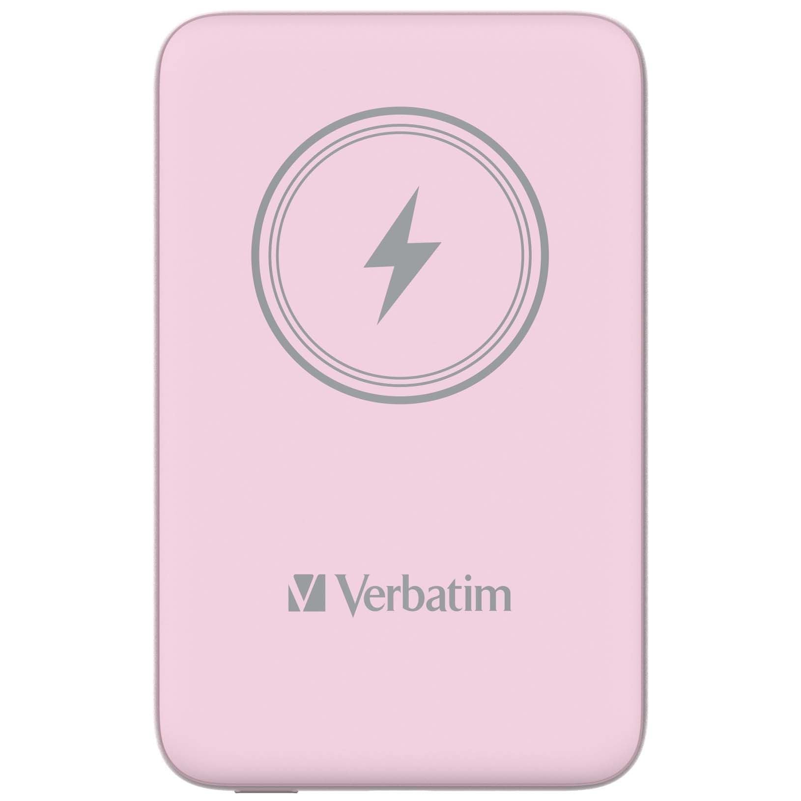 Verbatim 10000 Mah Manyetik Kablosuz (Magsafe)15W  Powerbank 20 W PD Pembe Renk Kablo Dahil-(32248)