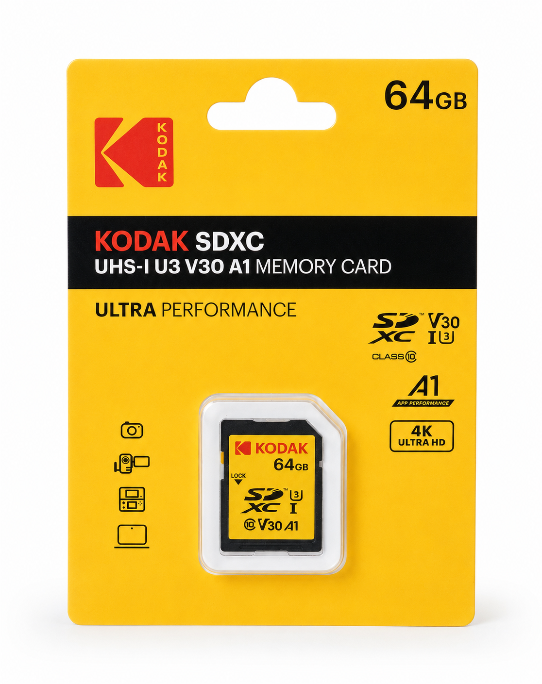 Kodak 64GB UHS-I U3 V30 SD Card