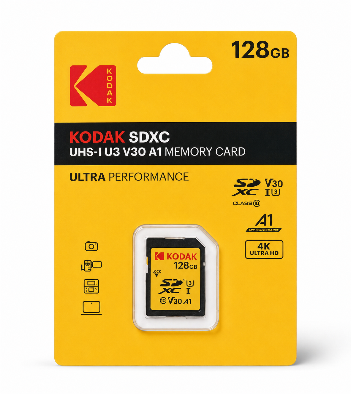 Kodak 128GB UHS-I U3 V30 SD Card