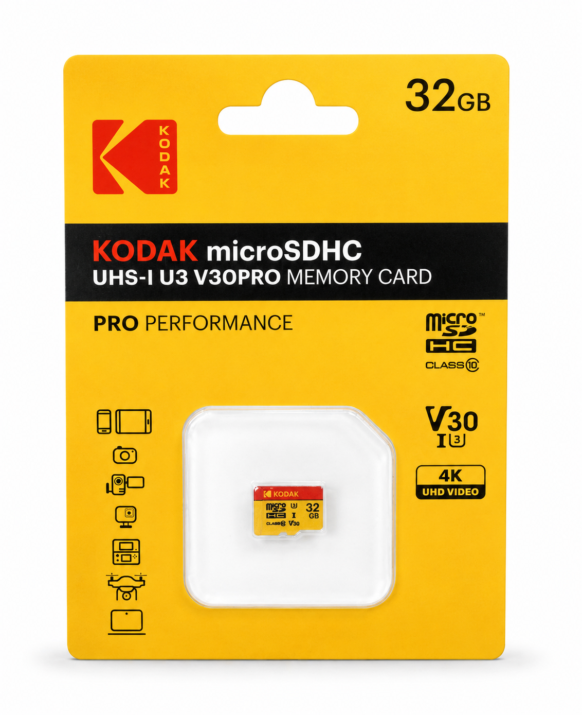 Kodak 32GB Micro SD UHS-I U3 V30 Pro