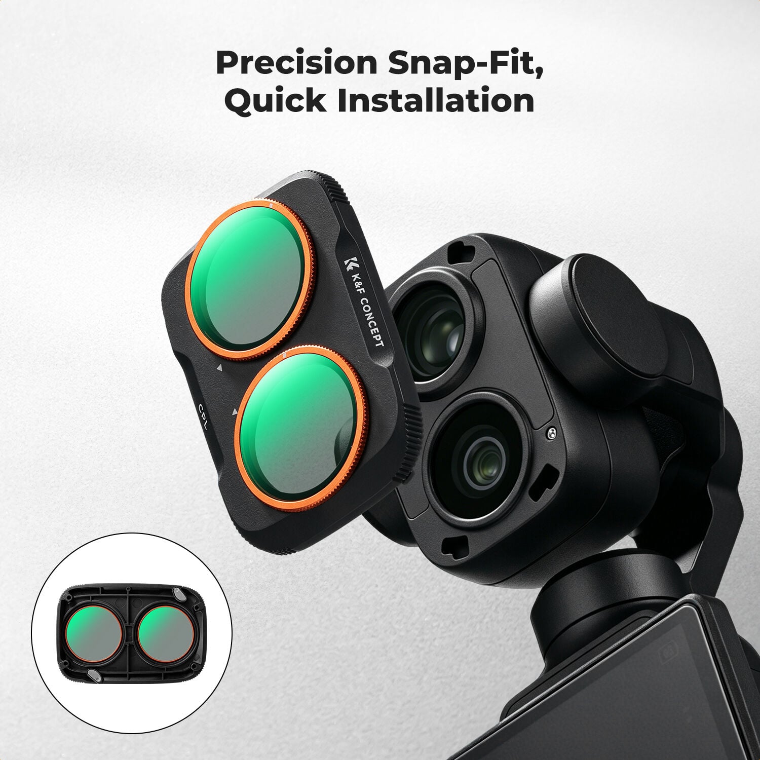 K&F Concept Dji Osmo Pocket 4P İçin 4 Parça Filtre Seti (CPL + ND16 + ND64 + ND256) – (Plastik) .