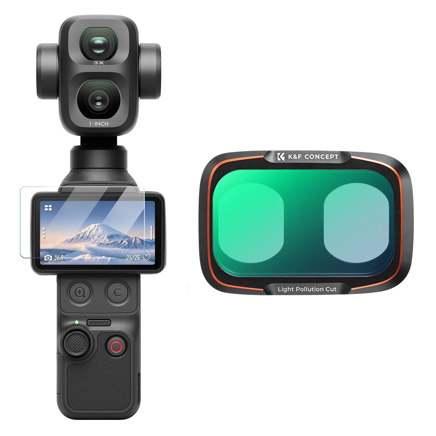 K&F Concept Dji Osmo Pocket 4P İçin Işık Kirliliği Önleyici Filtre (Anti-Light Pollution) (Metal)
