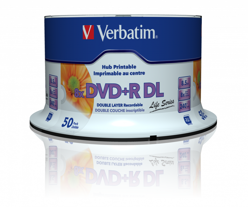 Verbatim 97693 - Dvd+R Dl 8.5Gb 8X Printable 50Pk Spl