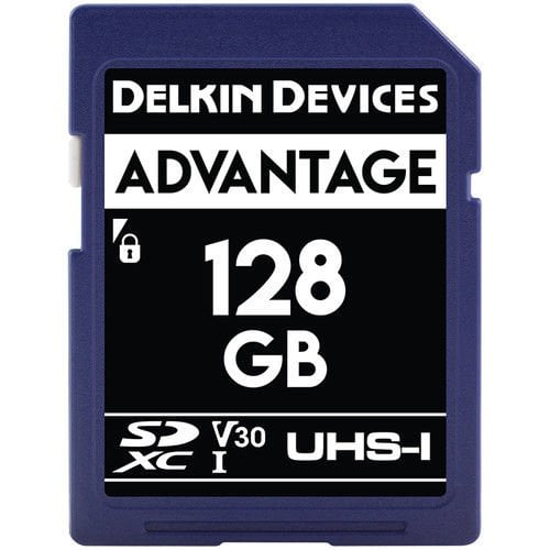 Delkin 128GB SD Uhs-I V30 Advantage Hafıza Kartı