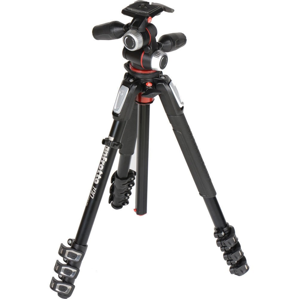Manfrotto MK190XPRO4-3W 190serisi/4sekmeli Tripod ve 3yönlü Başlıklı Kit