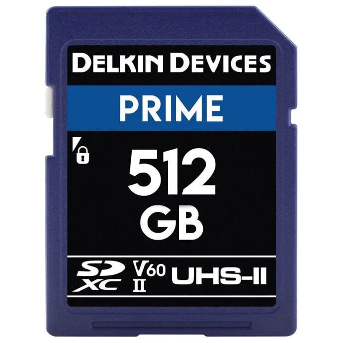 Delkin 512GB SD UHS-II 1900X V60 Prime Hafıza Kartı (Okuma:280 - Yazma:150)