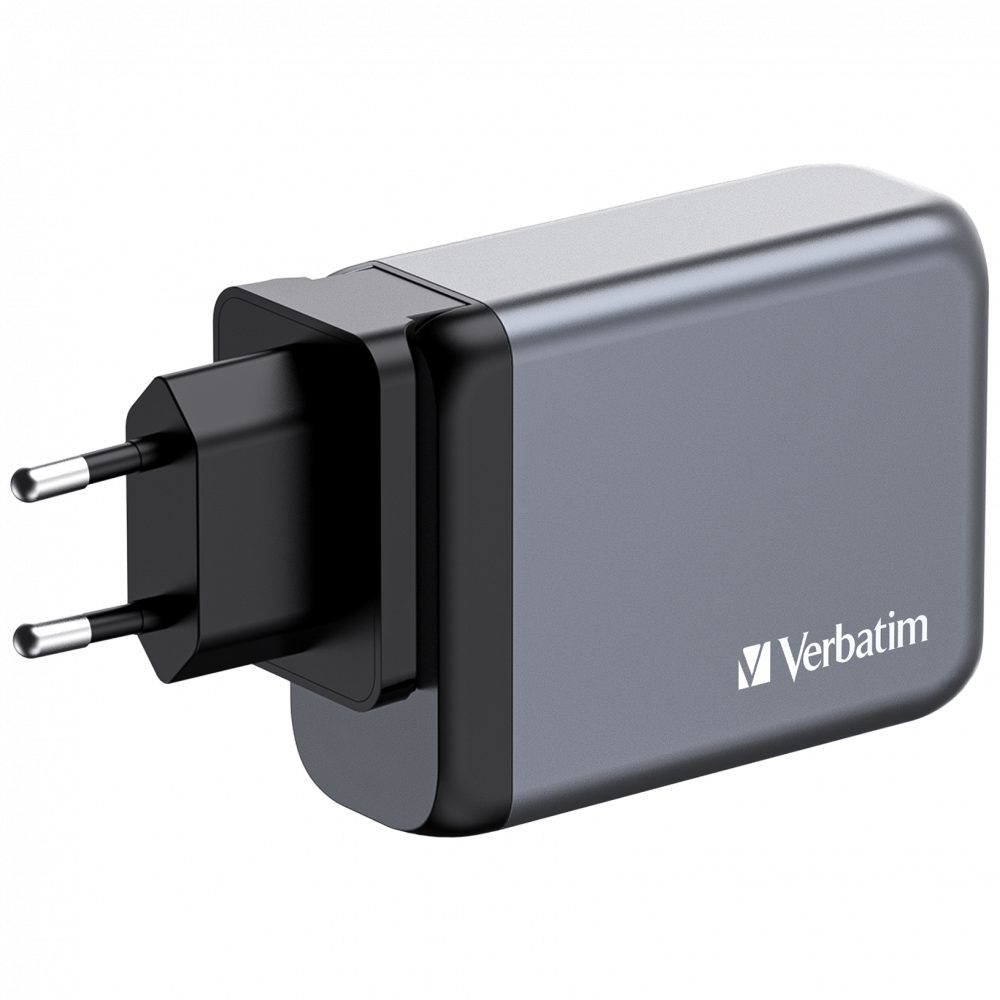 Verbatim 100W GAN Hızlı Şarj 4-Bağlantı Noktalı 2 x Usb-C PD 100W / 1 x Usb-C PD 65W / 1 x Usb-A QC 3.0-(32202)