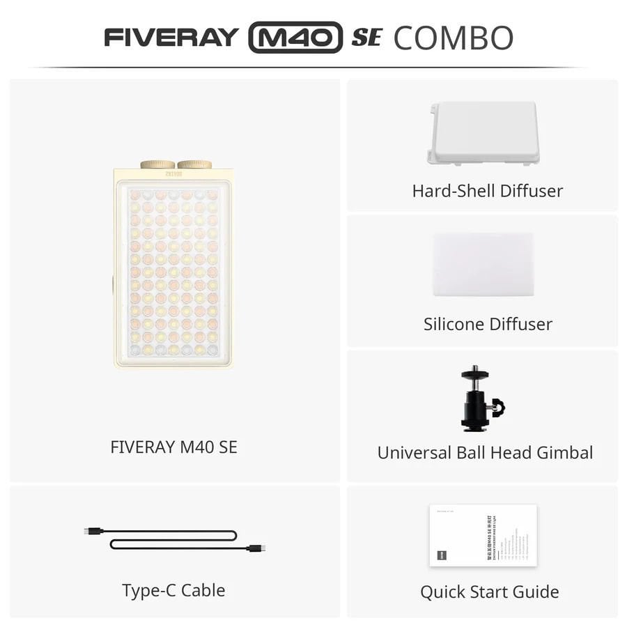 Zhiyun FIVERAY M40 SE Combo paket urun gorseli
