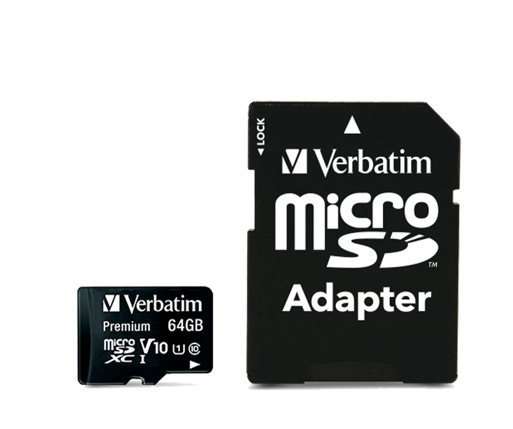 Verbatim 64GB 90Mb/S Premium U1 Micro Sdxc Class 10 (inc Adaptor)(44084)